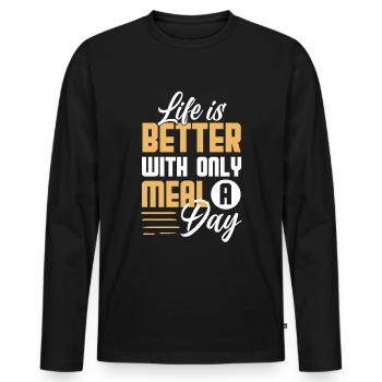 Intermittent fasting Weight loss - Men's Premium Organic Long Sleeve Shirt - black - Front - Nico (187cm)