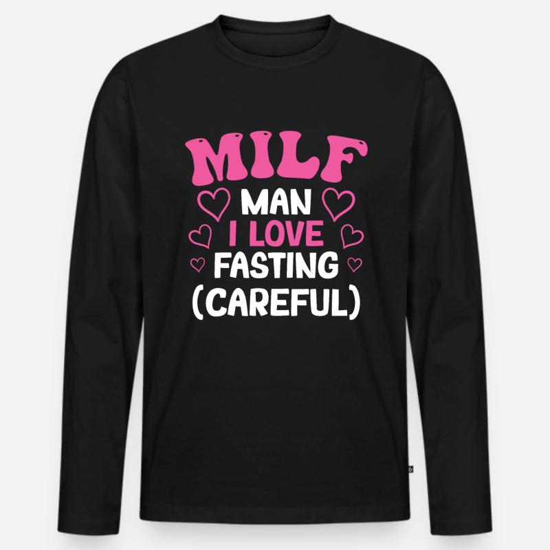 Intermittierendes Fasten Abnehmen - Männer Premium Bio Langarmshirt - Schwarz