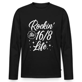 Intermittent fasting Weight loss - Men's Premium Organic Long Sleeve Shirt - black - Front - Nico (187cm)