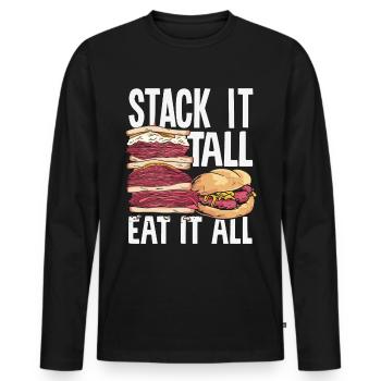 Sandwich Sandwich Snack Célébration - T-shirt manches longues Premium bio Homme - noir - Devant - Nico (187cm)