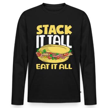 Sandwich Sandwich Snack Célébration - T-shirt manches longues Premium bio Homme - noir - Devant - Nico (187cm)
