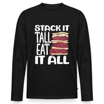 Sandwich Sandwich Snack Célébration - T-shirt manches longues Premium bio Homme - noir - Devant - Nico (187cm)