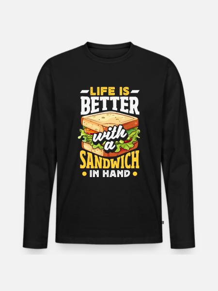 Sandwich Sandwich Snack Célébration - T-shirt manches longues Premium bio Homme - noir