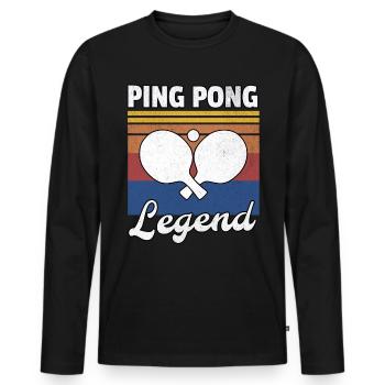 Ping Pong Legend Men - Men's Premium Organic Long Sleeve Shirt - black - Front - Nico (187cm)