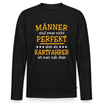 Karting Karting - T-shirt manches longues Premium bio Homme - noir - Devant - Nico (187cm)