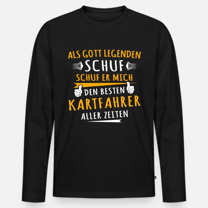 Kartfahrer - Männer Premium Bio Langarmshirt - Schwarz