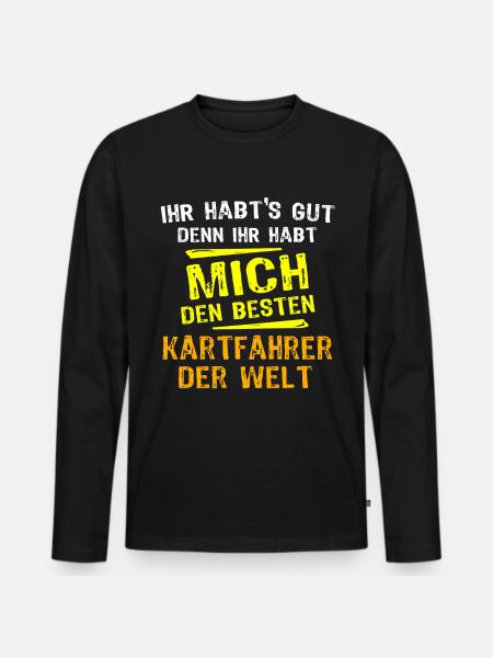 Kart Driver Gift - Men's Premium Organic Long Sleeve Shirt - black