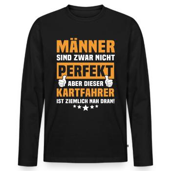 Dictons amusants de pilote de kart - T-shirt manches longues Premium bio Homme - noir - Devant - Nico (187cm)