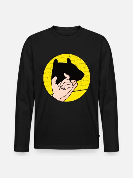Hand Shadow Puppet Show Puppets - Men's Premium Organic Long Sleeve Shirt - black