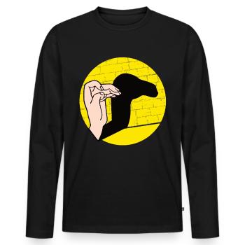 Hand Shadow Puppet Show Puppets - Men's Premium Organic Long Sleeve Shirt - black - Front - Nico (187cm)