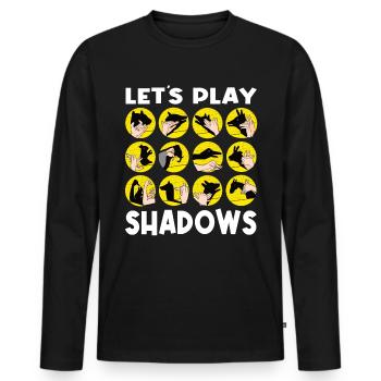 Hand Shadow Puppet Show Puppets - Men's Premium Organic Long Sleeve Shirt - black - Front - Nico (187cm)