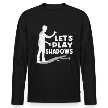 Hand Shadow Puppet Show Puppets - Men's Premium Organic Long Sleeve Shirt - black - Front - Nico (187cm)