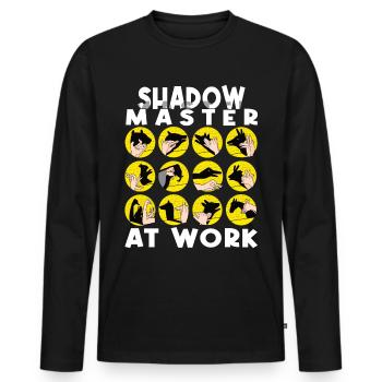 Hand Shadow Puppet Show Puppets - Men's Premium Organic Long Sleeve Shirt - black - Front - Nico (187cm)