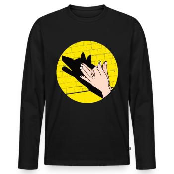 Hand Shadow Puppet Show Puppets - Men's Premium Organic Long Sleeve Shirt - black - Front - Nico (187cm)