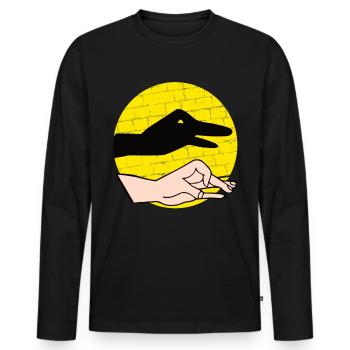 Hand Shadow Puppet Show Puppets - Men's Premium Organic Long Sleeve Shirt - black - Front - Nico (187cm)