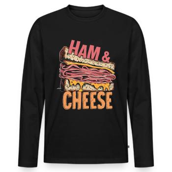 Sandwich Sandwich Snack Célébration - T-shirt manches longues Premium bio Homme - noir - Devant - Nico (187cm)
