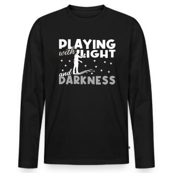Hand Shadow Puppet Show Puppets - Men's Premium Organic Long Sleeve Shirt - black - Front - Nico (187cm)