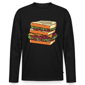 Sandwich Sandwich Snack Célébration - T-shirt manches longues Premium bio Homme - noir - Devant - Nico (187cm)