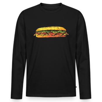 Sandwich Sandwich Snack Célébration - T-shirt manches longues Premium bio Homme - noir - Devant - Nico (187cm)