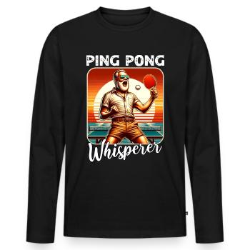 Ping Pong Tischtennis - Männer Premium Bio Langarmshirt - Schwarz - Vorne - Nico (187cm)