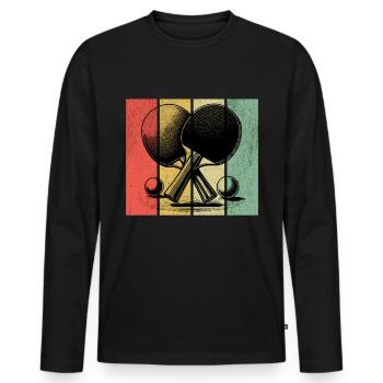 Ping Pong Rétro - T-shirt manches longues Premium bio Homme - noir - Devant - Nico (187cm)