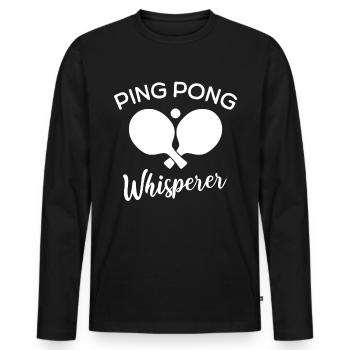 Ping Pong Whisperer - Men's Premium Organic Long Sleeve Shirt - black - Front - Nico (187cm)