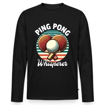 Ping Pong Whisperer - Men's Premium Organic Long Sleeve Shirt - black - Front - Nico (187cm)