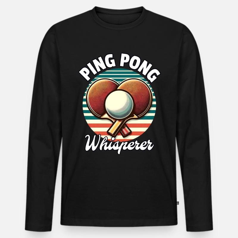 Ping Pong Whisperer - Männer Premium Bio Langarmshirt - Schwarz