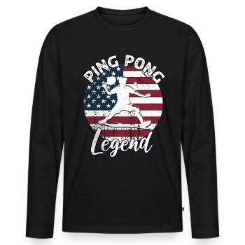 Ping Pong Tischtennis - Männer Premium Bio Langarmshirt - Schwarz - Vorne - Nico (187cm)