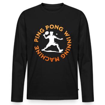 Ping Pong Winners - Men's Premium Organic Long Sleeve Shirt - black - Front - Nico (187cm)