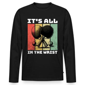 Ping Pong - Men's Premium Organic Long Sleeve Shirt - black - Front - Nico (187cm)