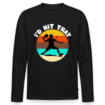 Ping-pong Tennis de table - T-shirt manches longues Premium bio Homme - noir - Devant - Nico (187cm)