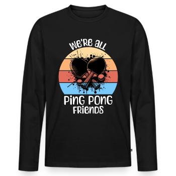 Ping Pong Tischtennis - Männer Premium Bio Langarmshirt - Schwarz - Vorne - Nico (187cm)