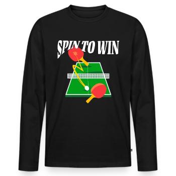 Ping Pong Tischtennis - Männer Premium Bio Langarmshirt - Schwarz - Vorne - Nico (187cm)