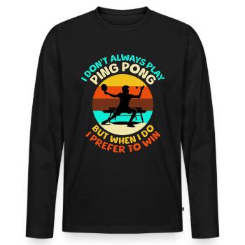 Ping Pong Tischtennis - Männer Premium Bio Langarmshirt - Schwarz - Vorne - Nico (187cm)