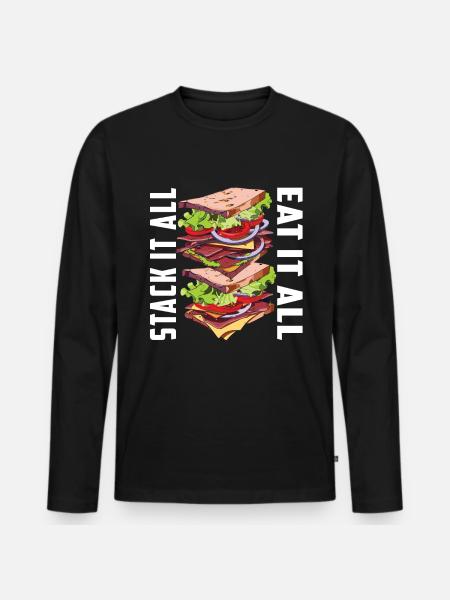 Sandwich Sandwich Snack Célébration - T-shirt manches longues Premium bio Homme - noir