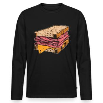 Sandwich Sandwich Snack Célébration - T-shirt manches longues Premium bio Homme - noir - Devant - Nico (187cm)