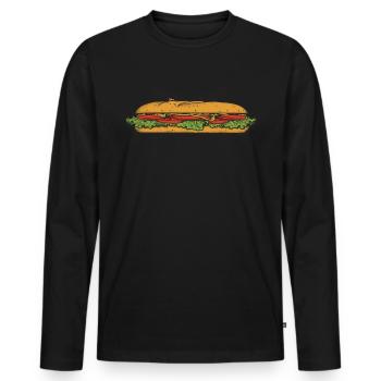 Sandwich Sandwich Snack Célébration - T-shirt manches longues Premium bio Homme - noir - Devant - Nico (187cm)