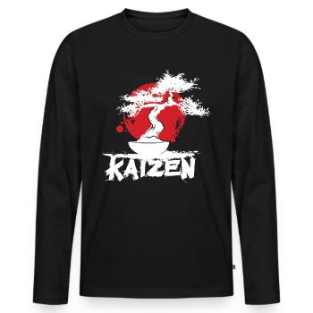 Hiragana Katakana Kaizen-methode Kaizen - Männer Premium Bio Langarmshirt - Schwarz - Vorne - Nico (187cm)