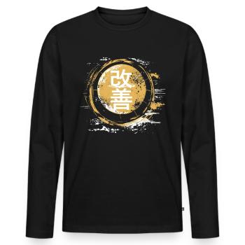 Hiragana Katakana Kaizen-methode Kaizen - Männer Premium Bio Langarmshirt - Schwarz - Vorne - Nico (187cm)