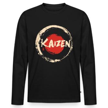 Hiragana Katakana Kaizen-methode Kaizen - Männer Premium Bio Langarmshirt - Schwarz - Vorne - Nico (187cm)