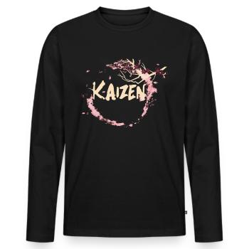 Hiragana Katakana Kaizen-methode Kaizen - Männer Premium Bio Langarmshirt - Schwarz - Vorne - Nico (187cm)