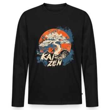 Hiragana Katakana Kaizen-methode Kaizen - Männer Premium Bio Langarmshirt - Schwarz - Vorne - Nico (187cm)