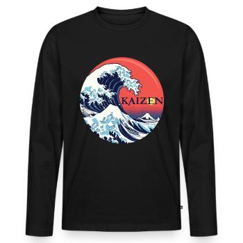 Hiragana Katakana Kaizen-methode Kaizen - Männer Premium Bio Langarmshirt - Schwarz - Vorne - Nico (187cm)