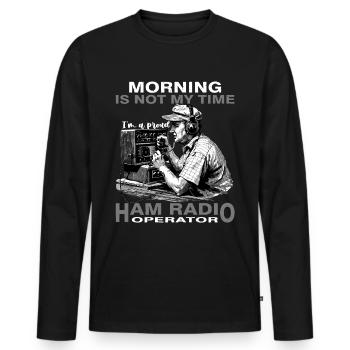 Fier opérateur radio amateur - T-shirt manches longues Premium bio Homme - noir - Devant - Nico (187cm)