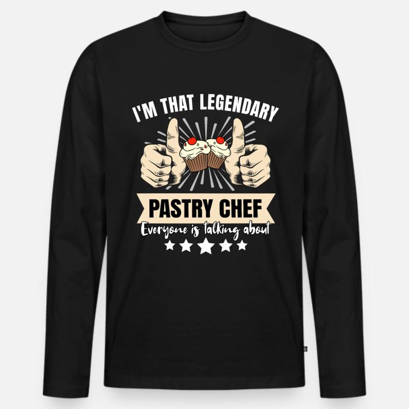 Legendärer Konditor - Männer Premium Bio Langarmshirt - Schwarz
