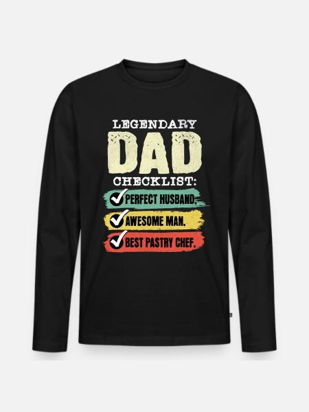 Dad Pastry Chef Father's Day - Men's Premium Organic Long Sleeve Shirt - black