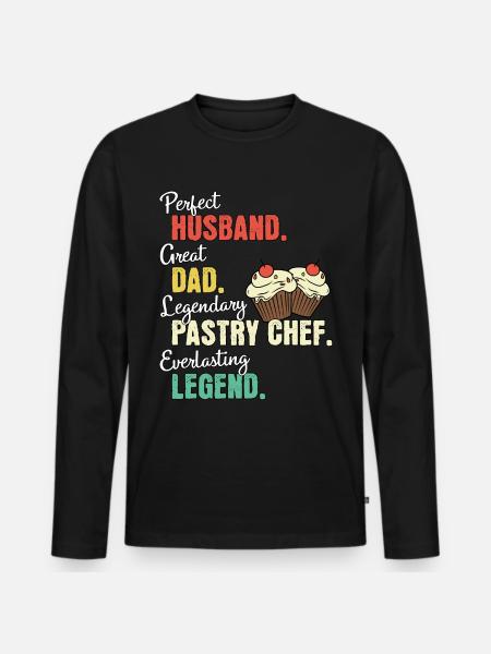 Pastry Chef Dad - Men's Premium Organic Long Sleeve Shirt - black