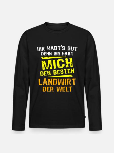 Regalo del contadino - Maglia a manica lunga ecologica premium da uomo - nero