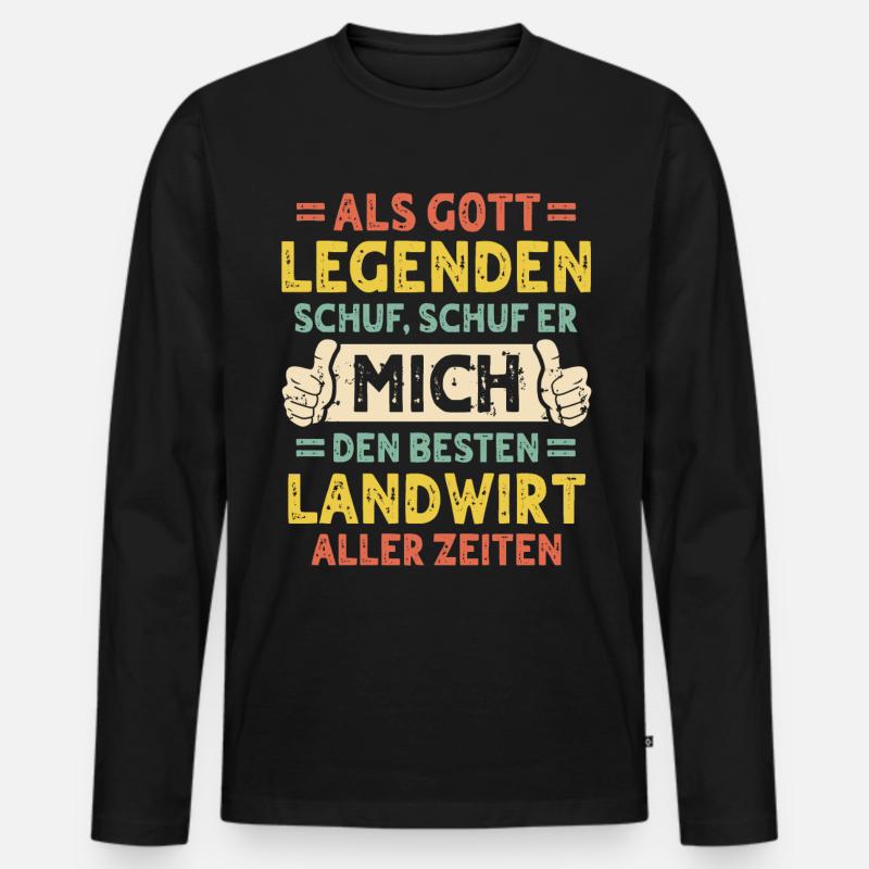 Landwirt - Männer Premium Bio Langarmshirt - Schwarz